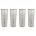Four identical Hayward CX591XREPAK4 Filter Cartridges with gray tops and bases, each designed for optimal debris removal and hydraulic efficiency, aligned side by side on a white background.