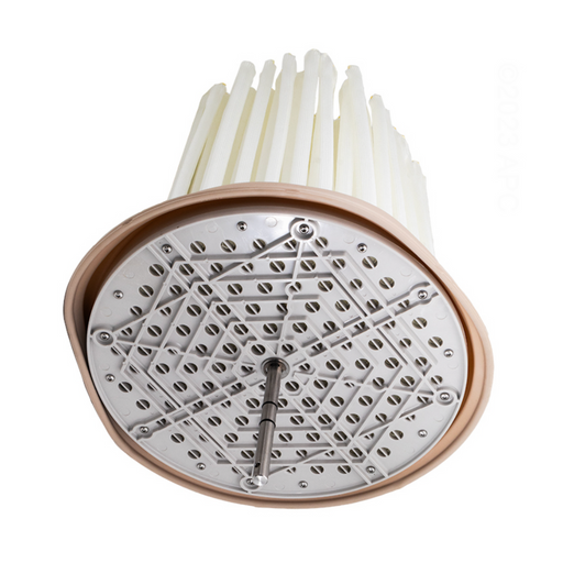 A close-up view of the Hayward EC65 Flex-Tube Nest ECX1251 highlights its cylindrical, multi-filter element with a beige rim and white Flex-Tube Nest filter tubes arranged in a circular pattern.