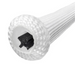 Close-up of a white braided sleeving with a black rectangular core inside, viewed from the end, resembling the intricate design found in a Hayward ECX1031PAK5EACH Flex Tube 13-3/8" Long for D.E. Filter - Single.