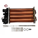 Hayward FDXLHXA1350 Heat Exchanger Assembly H350FD 350K BTU in copper and black, featuring attached red and white wires, rubber O-rings, a metal plate, and a small sensor.