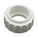 The Hayward GLX-CELL-UNION Pool Heater Union, featuring a 2" tailpiece, nut, and O-ring, has a white plastic threaded design with a ribbed outer surface for enhanced grip, making it ideal for handle assembly in ground replacement parts.