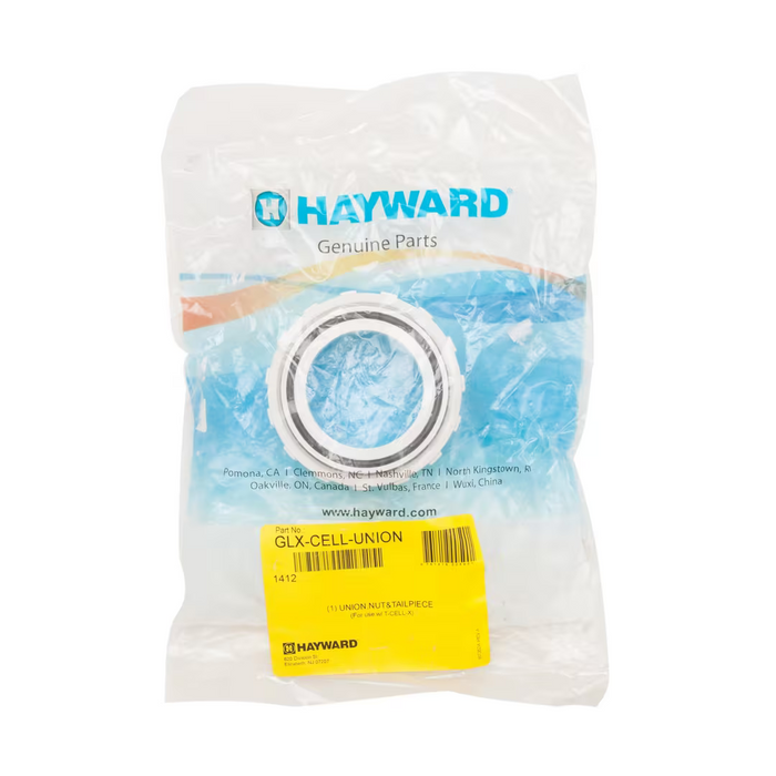 The Hayward GLX-CELL-UNION Pool Heater Union with a 2" Tailpiece, Nut, and O-Ring by Hayward is an ideal replacement part for in-ground pools, packaged in plastic.