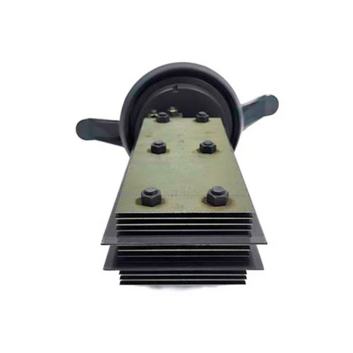 Close-up view of the Hayward HCXSCELL6 Replacement Cell and Cover, featuring a black and green design with a durable metal component and convenient side handles. Ideal as a replacement part for cleaning equipment, this tool ensures efficient performance in various applications.