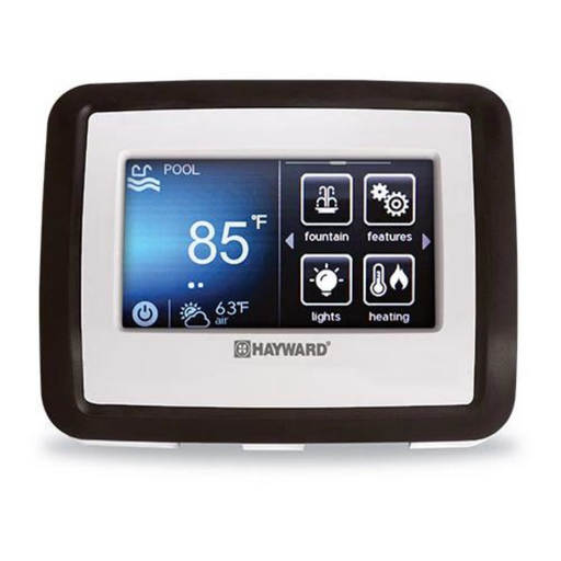 The Hayward HLXPLCONTROL Replacement Controller, compatible with the OmniPL, OmniLogic, and OmniLogic Upgrade Kits, efficiently displays the pool temperature and allows control of the fountain, lights, and heating.