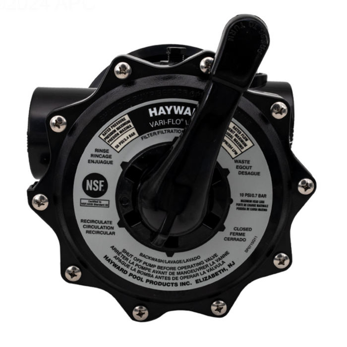 Hayward SP71620T 2" FPT BW MP Valve for Sand, 6-Position Top Mount Vari-Flo with Clamp and O-Ring