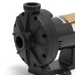 Close-up of the Hayward W36060 3/4 HP Booster Pump for Pressure Side Cleaners by Hayward, featuring a black, energy-efficient design with visible inlet and outlet ports, mounted on a base—ideal for pressure cleaner applications.