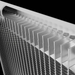 Close-up of a Hayward 110K BTU HeatPro Heat Pump, W3HP21105T, featuring parallel fins that mirror the efficiency of a microchannel heat exchanger, designed for cooling applications in electronic components.