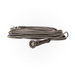 A long coiled cable with a black cylindrical connector at one end, set against a white background, ideal for installing the Hayward W3LACUS11100 Colorlogic 320 Accent LED Pool Light 12V 100 Ft.