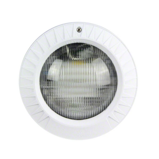Illuminate your outdoor space with the Hayward W3SP0527LED100 ColorLogic 4.0 LED Pool Light. This round white wall light fixture features a glass lens and a top-center screw, boasting Hayward's innovative ColorLogic 4.0 technology for vibrant illumination. With a durable plastic trim and a 100 ft cord, it's perfect for any setting.