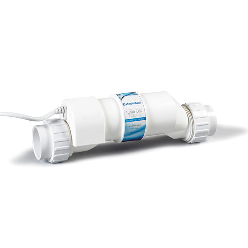 White Hayward W3T-CELL-9 TurboCell Salt Cell with a 15 ft. attached power cord, perfect for swimming pools up to 25,000 gallons using salt chlorination.