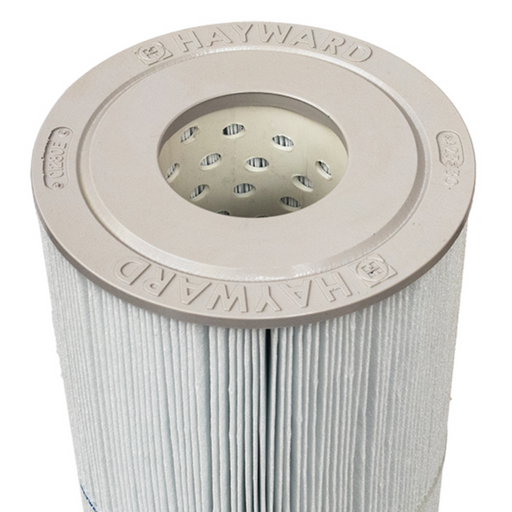 The Hayward CX880XREPAK4 Filter Cartridge, a 4-pack each covering 425 square feet, features pleated filter material and top end caps branded with "Hayward," making it ideal for those seeking genuine Hayward replacements for their C4030 SwimClear Cartridge Filter. This NSF Certified filter ensures clean and safe swimming water.