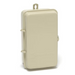 Tan, rectangular Intermatic PF1103 Freeze Protector featuring a hinged cover and mounting hook, designed with an automatic control thermostat for precise temperature management.