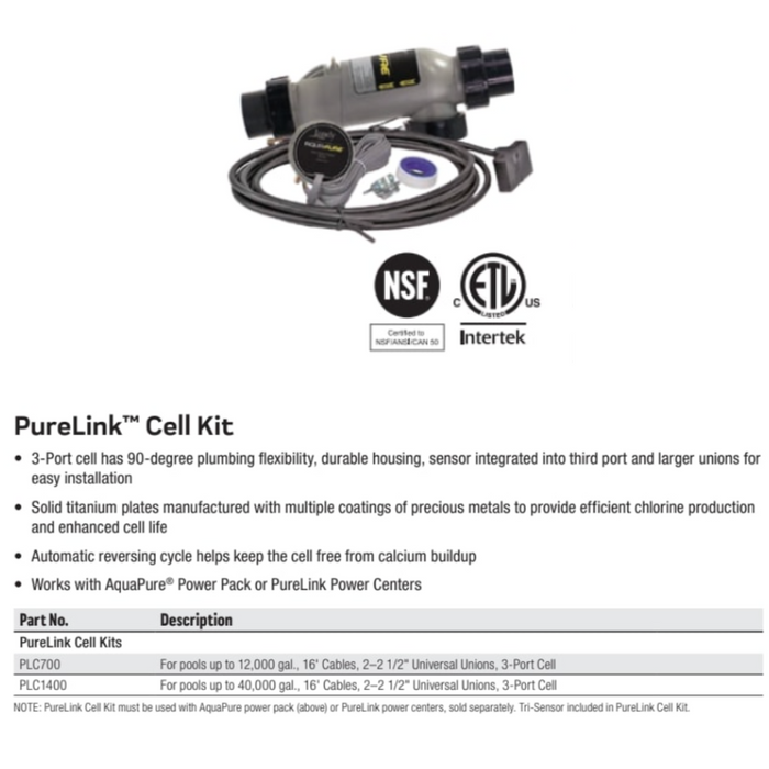 Jandy PLC1400 PureLink Salt Chlorine Generator Cell 40K Vita Filter — Vita Filters