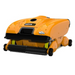 The Maytronics Dolphin Wave 140 Commercial Robotic Pool Cleaner 99997140-US is an orange device equipped with robust scrubbing brushes and wheels, guaranteeing a spotless pool.