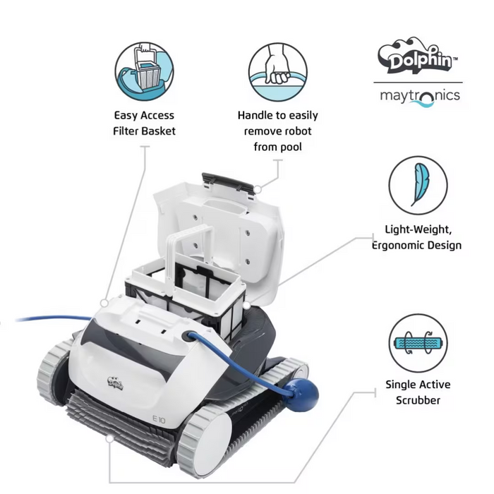 Maytronics Dolphin E10 Above Ground Robotic Pool Cleaner 99996133-USF