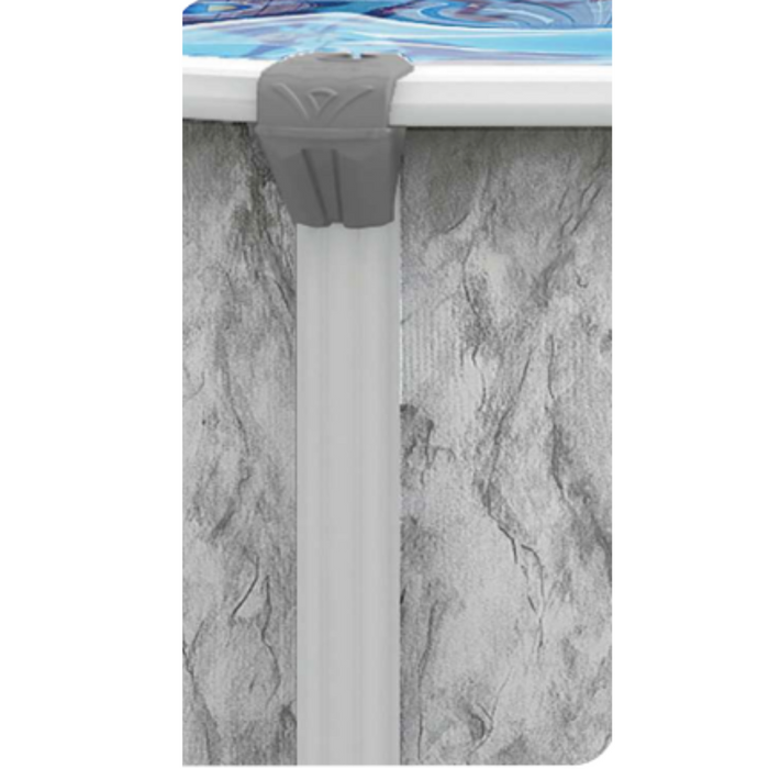 Ocean Current Round Steel Pool Kit with Skimmer & Liner - 54" Wall - 7" Rails