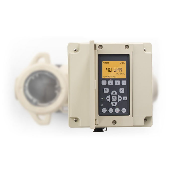 The Pentair Pool 3HP IntelliFloXF Variable Speed Flow Pump (model 022056) features a digital display showing "40 GPM," along with convenient buttons and a protective casing, making it perfect for large pools or systems requiring high flow demand.