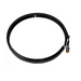 Black coiled cable featuring a metal connector, similar in appearance to a component from the Pentair Pool 190003 Clamp Kit with Tension Control, set against a white background.