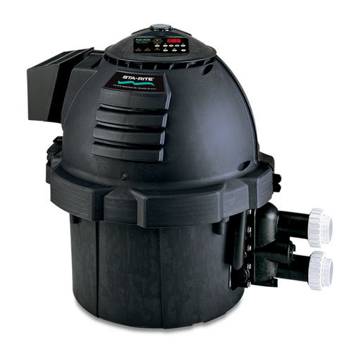 Pentair Pool's Pentair 200K BTU Max-E-Therm Propane Gas Heater SR200LP features energy-saving automation and a digital display, along with a conveniently located control panel on top for easy use.