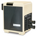 The Pentair Pool 250K BTU MasterTemp Natural Gas Heater (Model 460732) features a beige top and a stylish black front panel equipped with multiple pipe connectors, providing smart connectivity for convenient control.