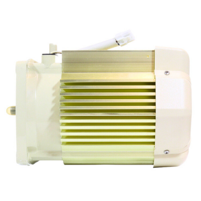 A side view of the Pentair Pool 1.5HP Motor without Drive for SuperFlo VS/VST SuperMax VS, in white and beige, showcases vertical fins and a top-attached cable, emphasizing its efficient Variable Speed Motor design.