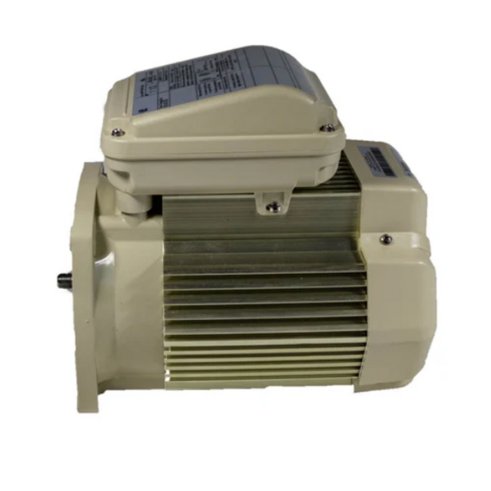 The cream-colored electric motor with a protective casing on top closely resembles the Pentair Pool 1.5HP Motor 1 Ph 208-230V 56Y (Model: 354823S), which is designed for WhisperFlo and SuperFlo Pumps, elegantly viewed from the side.