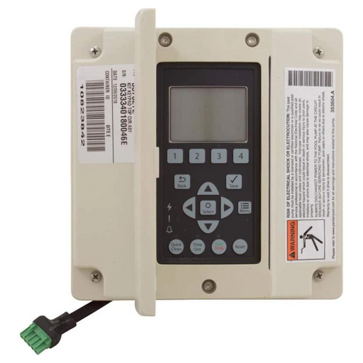 Pentair Pool's EasyTouch® Transformer, model 520722, is a rectangular electronic device featuring a digital display and control buttons with an attached cable at the bottom. It is compatible with the EasyTouch® Control System and ideal for integration with your Pentair transformer setup.