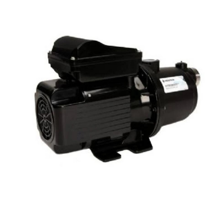 The Pentair Pool 1.1HP HydroBoost Booster Pump 360526 features a rectangular design with a visible fan cover on one end, making it ideal for enhancing the efficiency of your pressure-side pool cleaner.