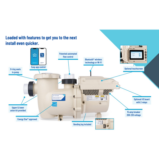 Experience unparalleled convenience and efficiency with the Pentair 3HP IntelliFlo3 VSF Variable Speed Flow Pump. Boasting seamless app control, Bluetooth connectivity, and advanced flow management, this pump from Pentair Pool delivers substantial energy savings. Additionally, enjoy effortless management with the optional touchscreen.
