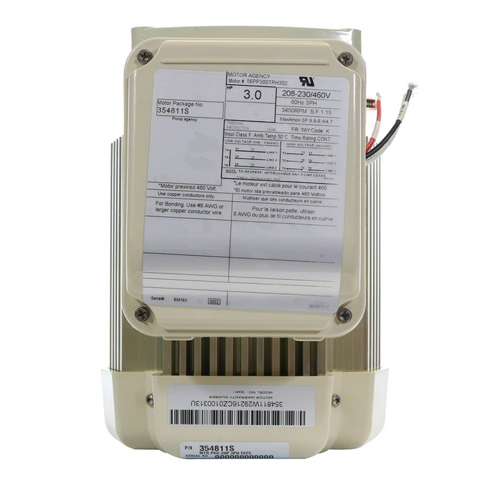 Pentair 3HP WhisperFlo WhisperFloXF Pump Motor 208-230/460V 354811S