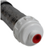 Close-up of a used water filter cartridge, likely from a Pentair 475612 Condensate Neutralizer Kit for ETi 400 Heater by Pentair Pool, with a white connector and red opening at the end.