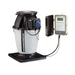 The Pentair Pool 521377 IntellipH pH Controller with Acid Container is a pool chemical feeder system featuring a transparent acid container and a control panel connected by a cable.