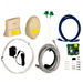 The Pentair Pool 523557 High Power IntelliCenter Wi-Fi Link Kit, featuring control systems, includes cables, adapters, a circuit board, and mounting accessories on a white background.