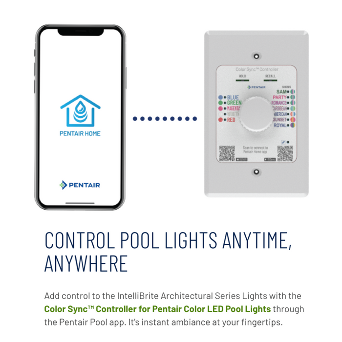 Pentair IntelliBrite® Architectural Color and White LED Pool Light (Multiple Sizes)