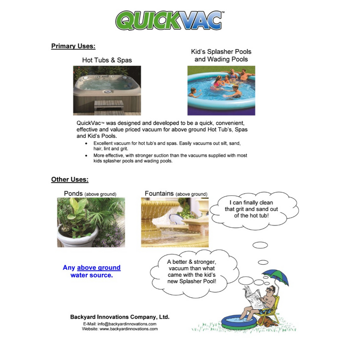 Quick Vac Spa Vacuum Device QUICKVAC