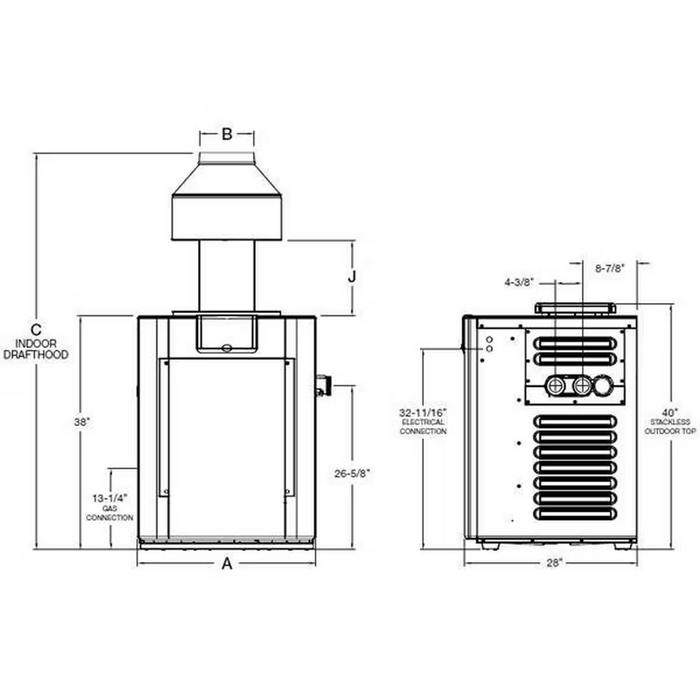 Raypak 009219 Digital Heater, Natural Gas, 406K BTU, 0-2K'