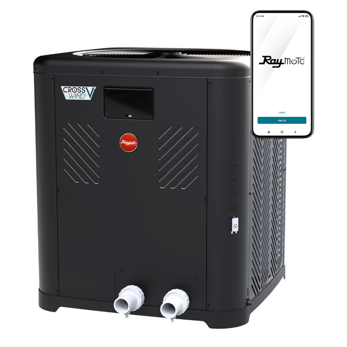 Raypak 102K BTU Crosswind V 5550 Heat Pump Heater with Wi-Fi (TWPH-5550EHT08)