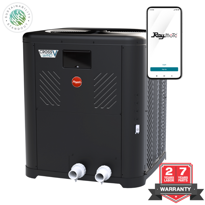 Raypak 85K BTU Crosswind V 4550 Heat Pump Heater with Wi-Fi (TWPH-4550EHT08)