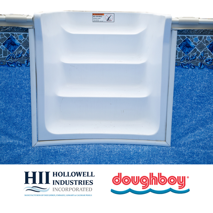 Rio Grande Oval Steel Pool Kit with In-Wall Step & Skimmer & Liner - 52"/54" Wall - 8" Rails
