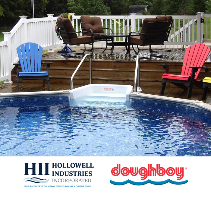 Rio Grande Oval Steel Pool Kit with In-Wall Step & Skimmer & Liner - 52"/54" Wall - 8" Rails