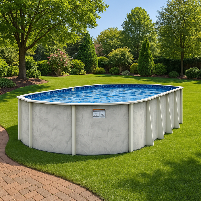 48"/52"/54"H River Breeze Oval Steel Pool Kit with Skimmer & Liner - 5.5" Rails