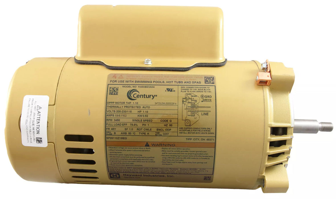 Hayward 1.0HP Motor SPX1607Z1M for MaxFlo, Super II, Super