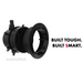 Plastic self-adjusting alignment ring, exploded view. Text reads "BUILT TOUGH. BUILT SMART." on the right, seamlessly integrating with our Spa Electrics QUANTUM WN Series 6" LED Pool Lights Q6 for a remarkable aquatic experience by Spa Electrics.