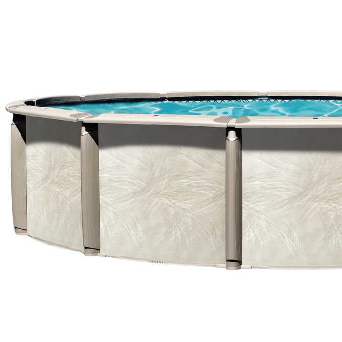 Trendium Azor 54" Round Resin/Steel Hybrid Pool Kit with Skimmer - Salt Friendly - 8.9" Rails