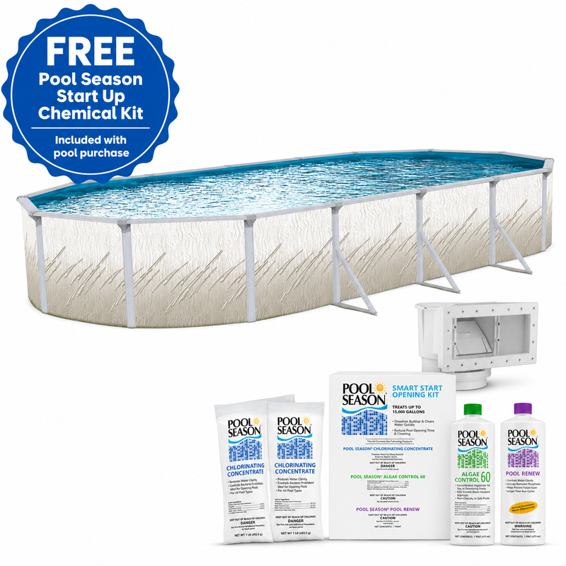 Trendium Pretium Esprit Oval Above Ground Pool Kit, 52" Wall Height, 6" Steel Top Rails