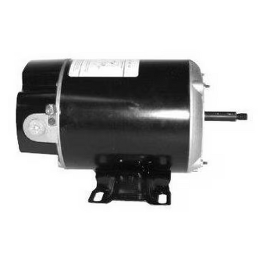 U.S. 10HP Pentair EQ Pump Motor, featuring a cylindrical design and JMZ mounting brackets, with a horizontal shaft and an attached label, ideal for use in pool or spa applications.