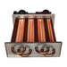 The Hayward FDXLHXA1200 Heat Exchanger Assembly H200FD 200K BTU, ideal for pool and spa heaters like the H200FD, features multiple coils and fins. Viewed from an angle, its U-shaped copper tubes at the base are clearly visible.