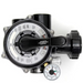 Top view of the Hayward SP0710X62 Side Mount Multiport Backwash Valve with a pressure gauge attached; ideal for use with sand swimming pool filters.