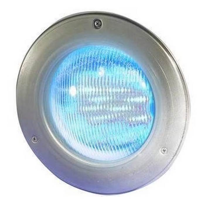 The Hayward W3SP0527SLED100 ColorLogic 4.0 LED Pool Light, with a 100 ft cord and stainless trim, features patented Chromacore technology and emits a mesmerizing blue glow.