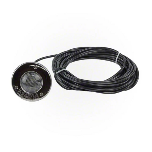 The Hayward W3SP0535SLED100 ColorLogic 4.0 LED Spa Light features a 100-foot cord wound into a coil and secured with ties, along with a stylish stainless trim. Perfect for enhancing your outdoor spaces, this Hayward light complements any setting, offering top-notch pool lighting for a captivating ambiance.